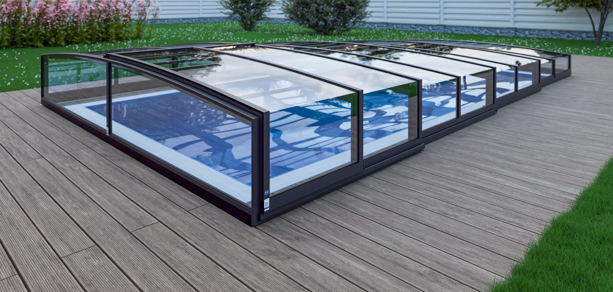 Aluna® Nero R1 - Flache Poolüberdachungen