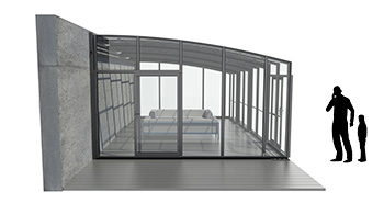 Aluna Aluwall III - Hohe Poolüberdachung