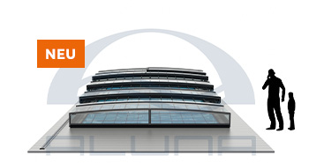 Aluna Nero R1 - Flache Poolüberdachung