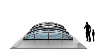 Aluna Variant Light R1 - Flache Poolüberdachung