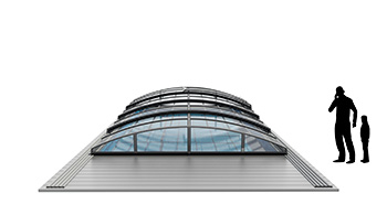 Aluna Variant Light - Flache Poolüberdachung