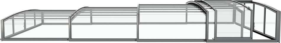 Flache Schwimmbadüberdachung Aluna® H2O