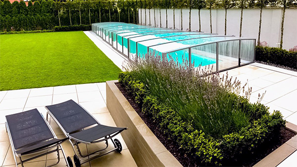 Flache Poolüberdachung Aluna® H2O