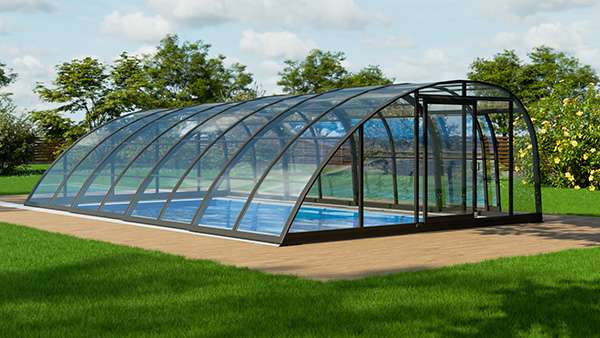 Hohe Poolüberdachung Aluna® Ocean