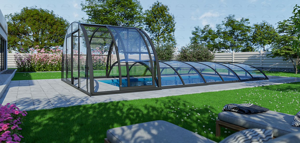 Halbhohe Pool-Überdachungen - Aluna® Medium Line Pro