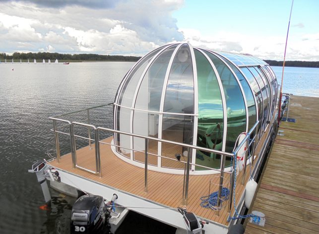 Hohe Schwimmbadüberdachung Aluna® Orion