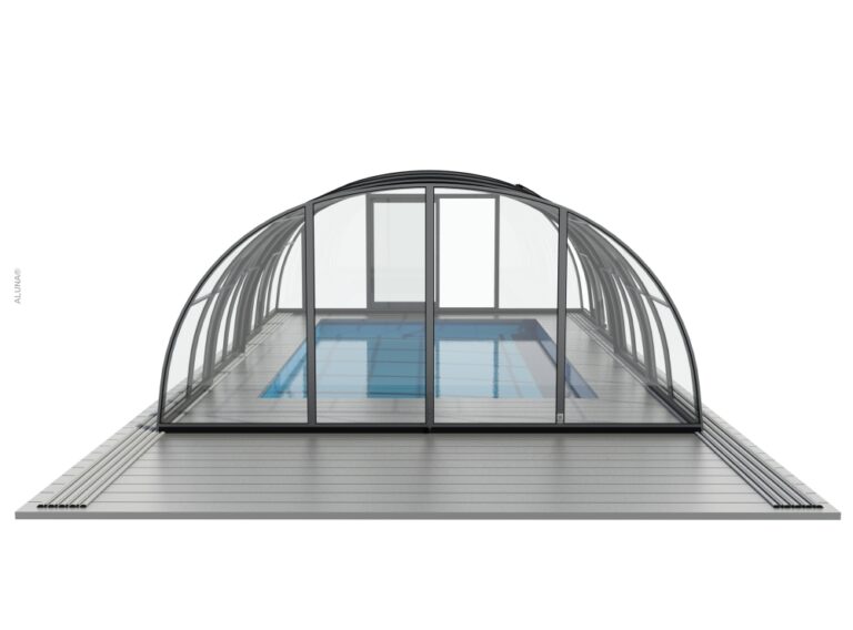 Hohe Schwimmbadüberdachung Aluna® Opera