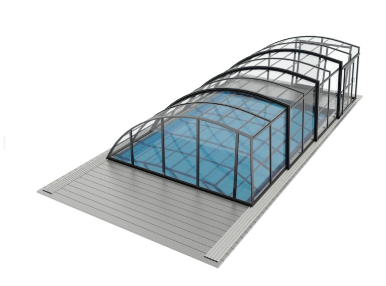 Hohe Poolüberdachung Aluna® Delta II