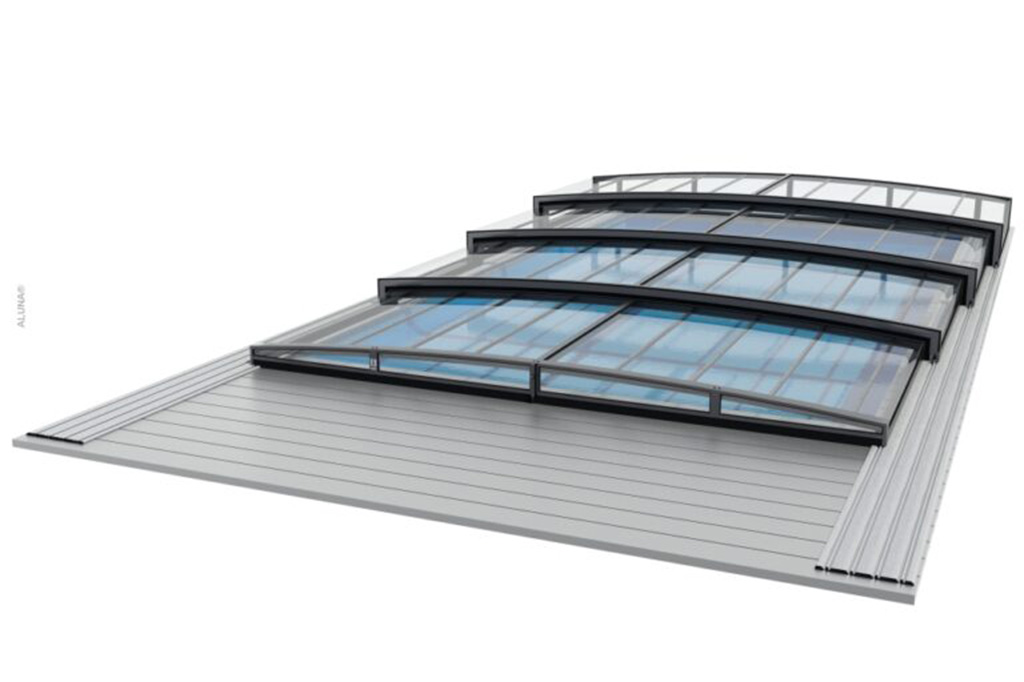 Flache Poolüberdachung Aluna® Exclusive Line