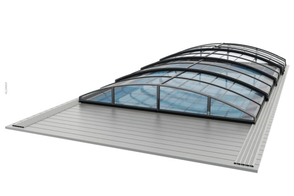 Flaches Pooldach Aluna® Variant Light
