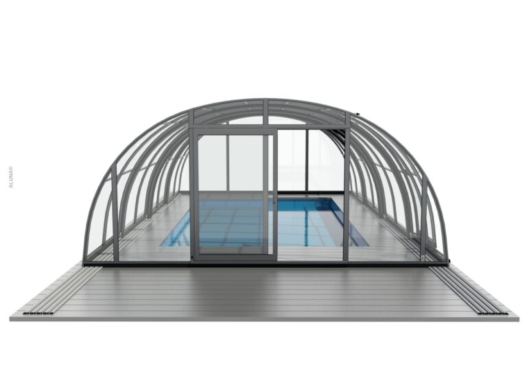 Hohe Schwimmbadüberdachung Aluna® Opera