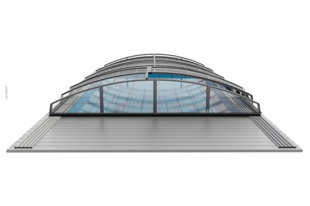 Flaches Pooldach Aluna® Variant Light
