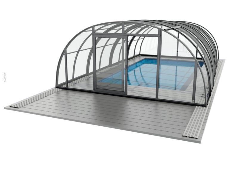 Hohe Schwimmbadüberdachung Aluna® Opera