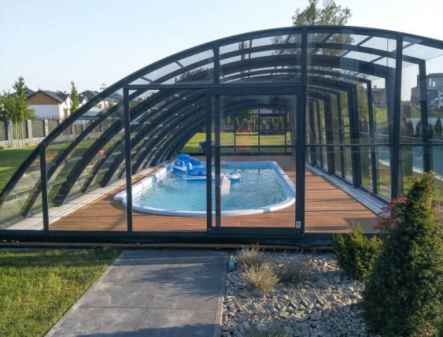 Schwimmbadüberdachung Aluna® Delta II