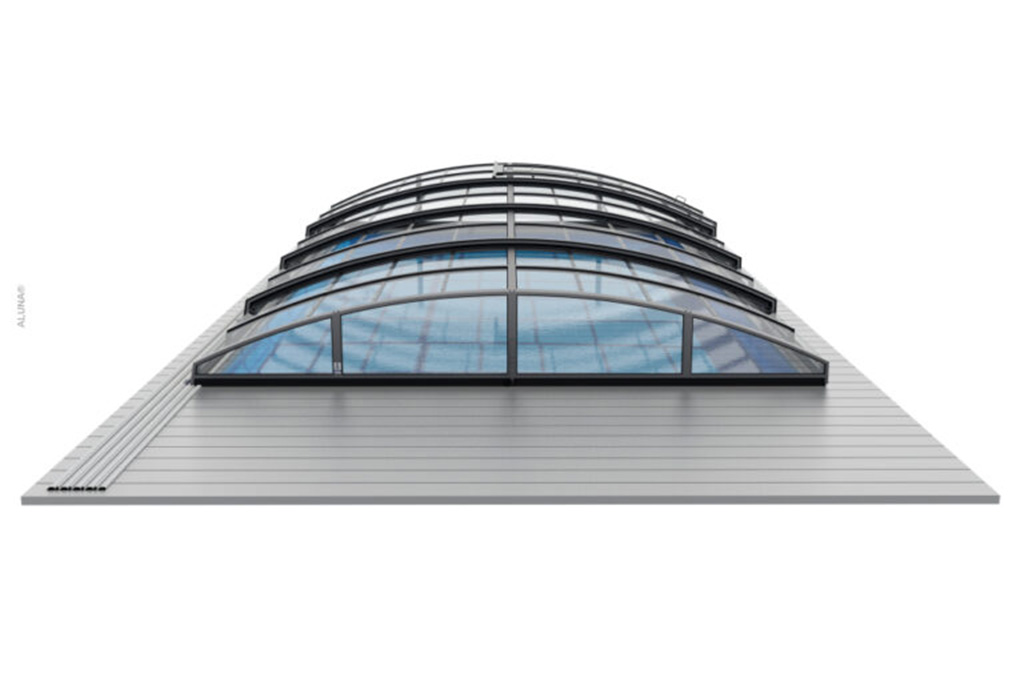 Flache Poolüberdachung Aluna® Variant Light R1