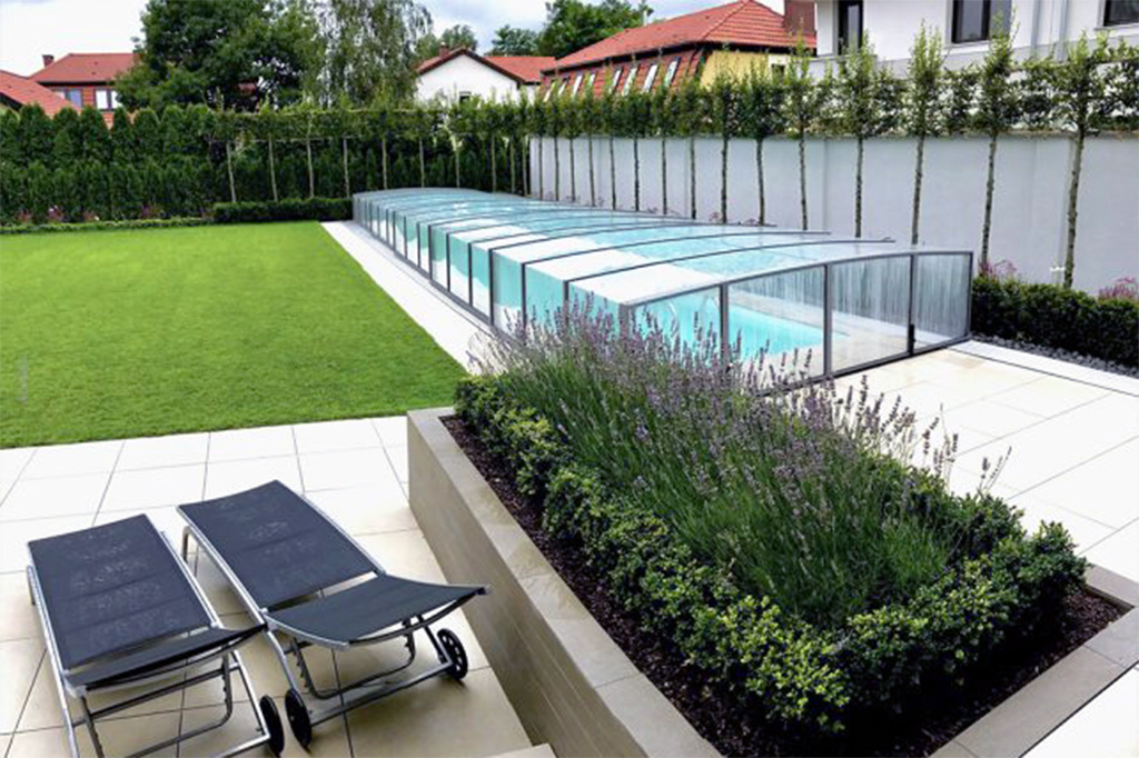 Flaches Pooldach Aluna® H2O