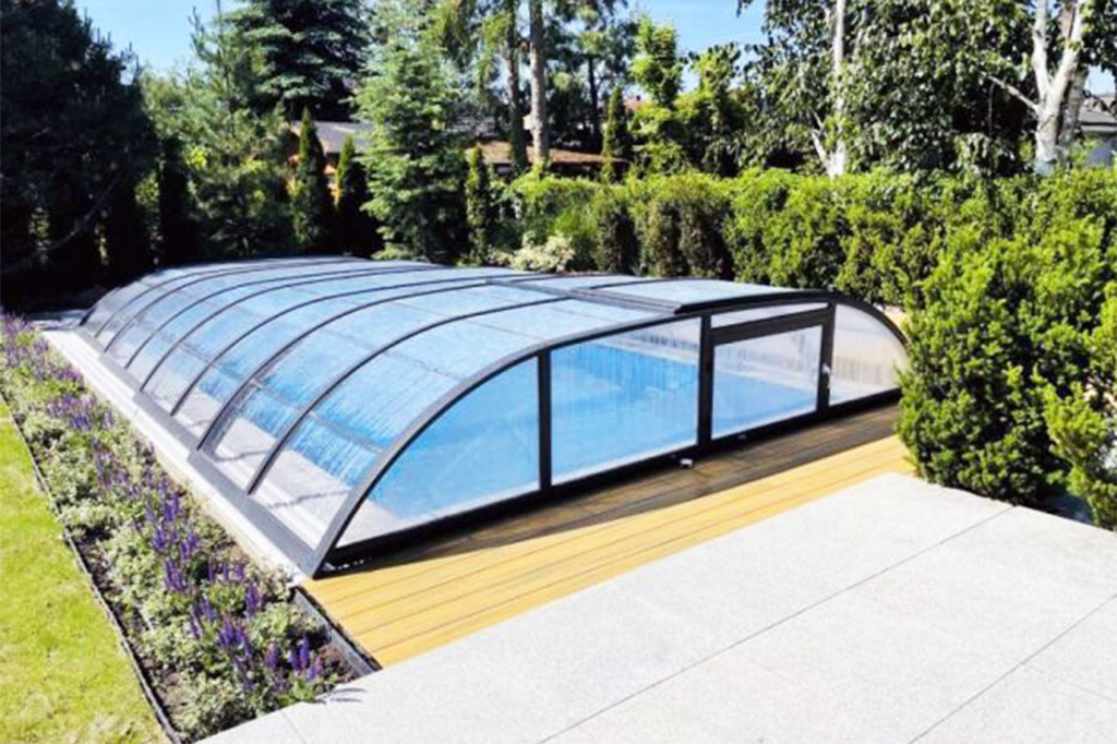 Schwimmbadüberdachung Aluna® Wave Pro