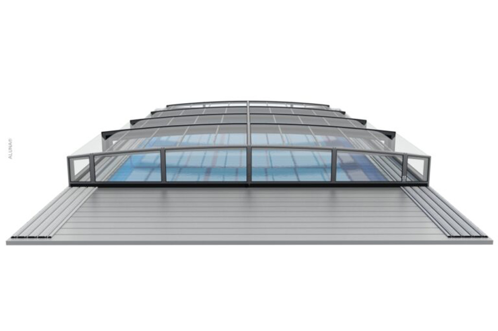 Flache Poolüberdachung Aluna® Exclusive Line