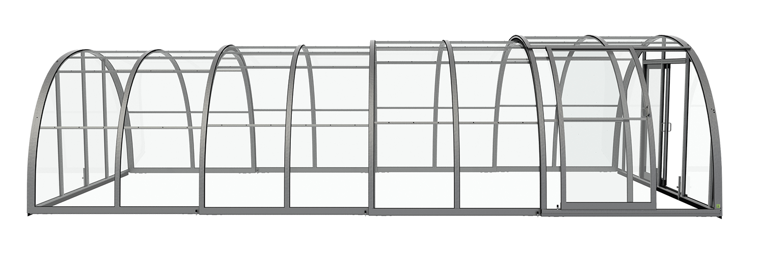 Hohe Schwimmbadüberdachung Aluna® Opera