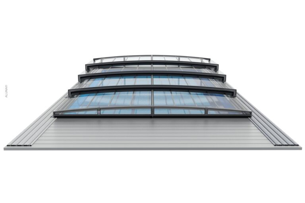 Flache Poolüberdachung Aluna® Exclusive Line
