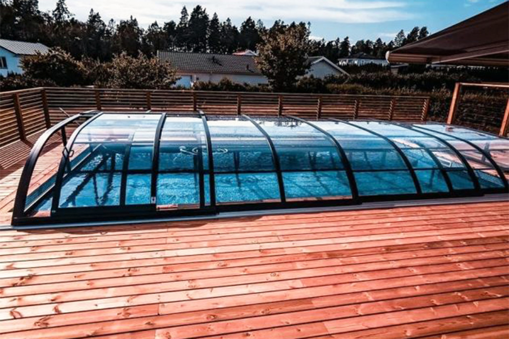 Schwimmbadüberdachung Aluna® Wave Pro