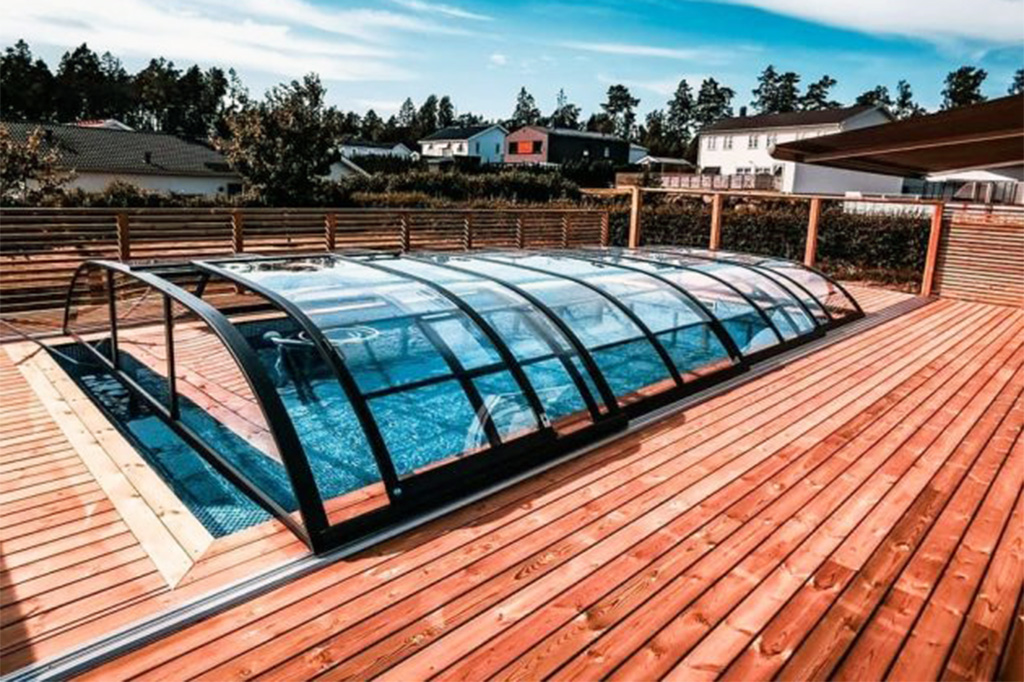 Schwimmbadüberdachung Aluna® Wave Pro